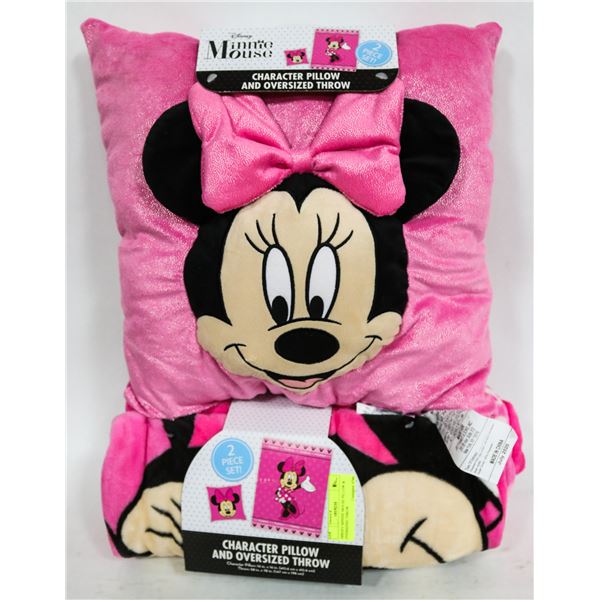 DISNEY MINNIE MOUSE PILLOW & OVERSIZED THROW