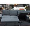 Image 2 : CONVERTIBLE BLUE/GREY FABRIC SECTIONAL WITH