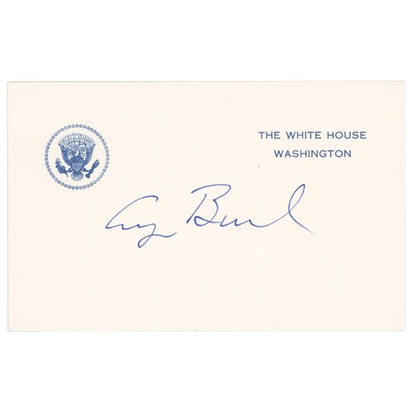 George Bush Signed White House Card