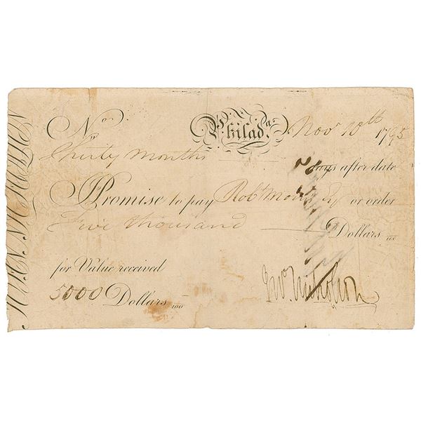 Robert Morris Document Signed