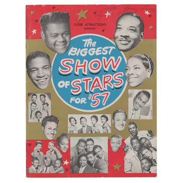 Clyde McPhatter and Fats Domino Signed Program