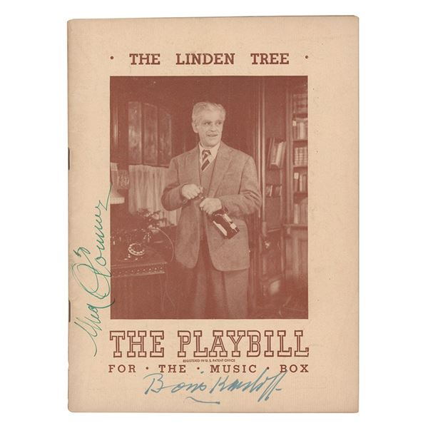 Boris Karloff and Una O'Connor Signed Playbill