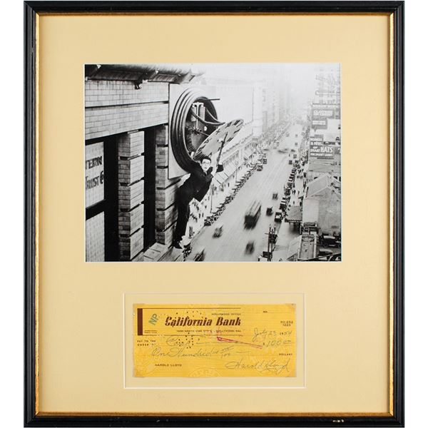 Harold Lloyd Signed Check
