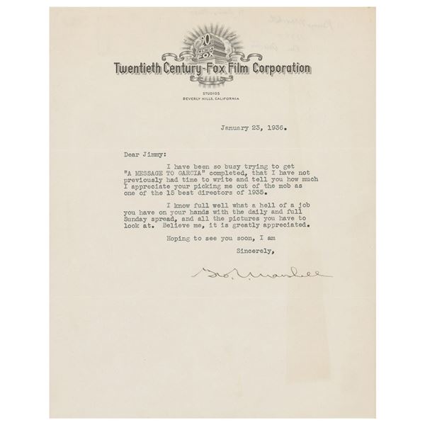 George Marshall Typed Letter Signed