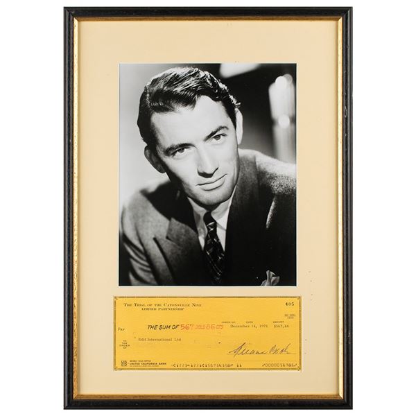 Gregory Peck Signed Check