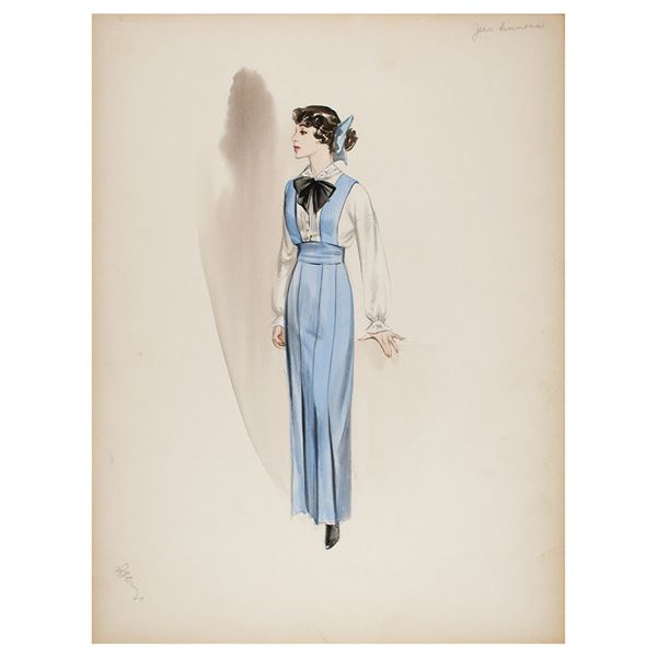 Walter Plunkett Lot of (3) Original Costume Designs