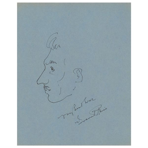Vincent Price Signed Sketch