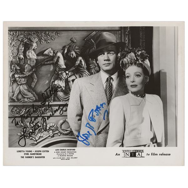 Loretta Young and Joseph Cotten Signed Photograph