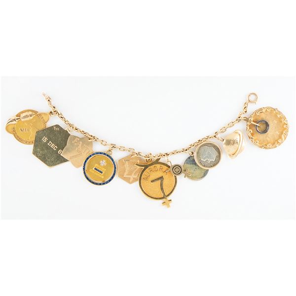 Jo Schirra's Mercury Era Flown Charm Bracelet