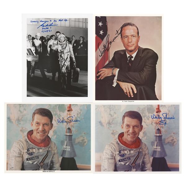 Mercury Astronauts (4) Signed Photographs