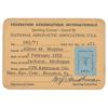 Image 1 : Al Worden's Fédération Aéronautique Internationale Sporting License