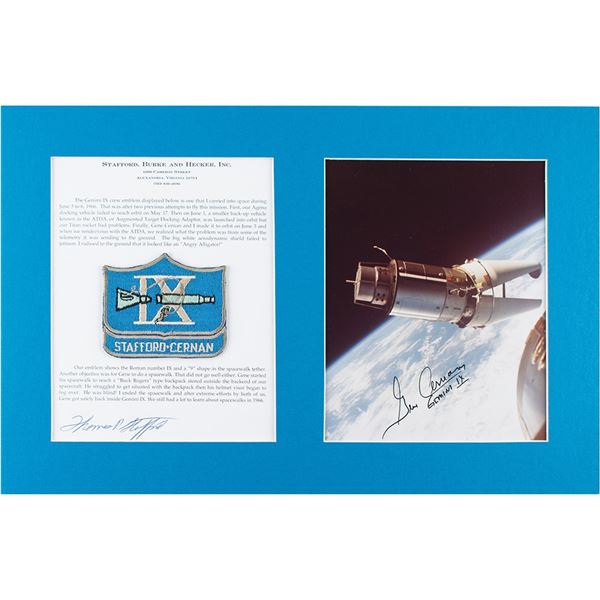 Tom Stafford's Gemini 9 Flown Patch with Signed Photograph