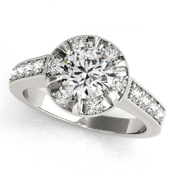 2 ctw Certified VS/SI Diamond Halo Ring 18k White Gold - REF-404A2N