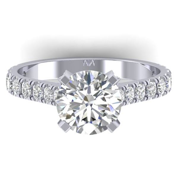 2.4 ctw Certified VS/SI Diamond Solitaire Art Deco Ring 14k White Gold - REF-589W8H