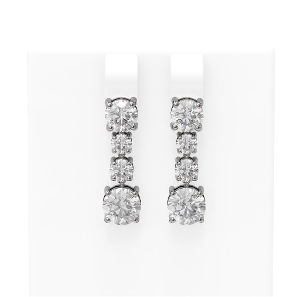 4.46 ctw Diamond Earrings 18K White Gold - REF-835R3K