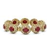 Image 2 : 49.17 ctw Certified Ruby & Diamond Victorian Bracelet 14K Yellow Gold - REF-1369G3W