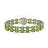 Image 3 : 26.52 ctw Peridot & Diamond Bracelet 14K White Gold - REF-244W8H