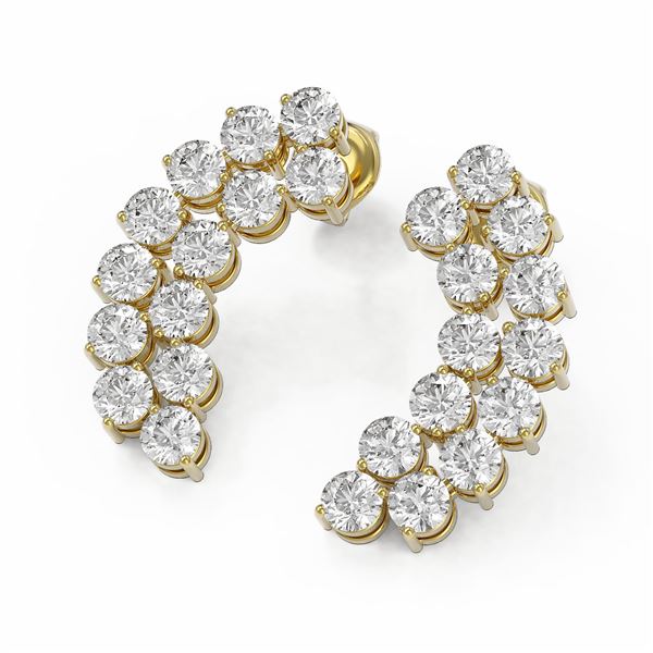 3.38 ctw Diamond Designer Earrings 18K Yellow Gold - REF-312F9M