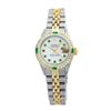 Image 2 : Rolex Men's Two Tone 14K Gold/SS, QuickSet, Diam/Emerald Dial & Diam/Emerald Bezel - REF-557F7M