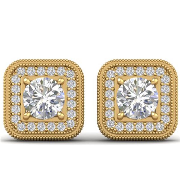 2 ctw Certified VS/SI Diamond Art Deco Micro Stud Earrings 14k Yellow Gold - REF-263H6R