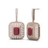 Image 2 : 16.73 ctw Ruby & Diamond Earrings 18K Rose Gold - REF-600H2R