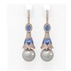 Image 1 : 6.82 ctw Tanzanite & Diamond Earrings 18K Rose Gold - REF-343G6W