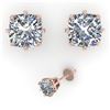 Image 2 : 1.0 ctw VS/SI Cushion Cut Diamond Stud Earrings 18k Rose Gold - REF-147M2G