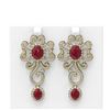 Image 1 : 16.75 ctw Ruby & Diamond Earrings 18K Yellow Gold - REF-709K3Y