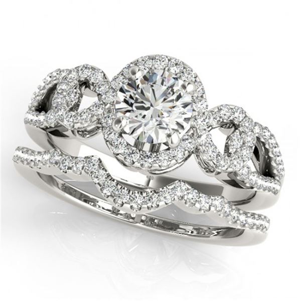 1.32 ctw Certified VS/SI Diamond 2pc Wedding Set Halo 14k White Gold - REF-161R6K