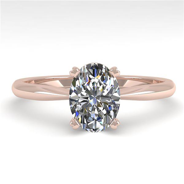 1.01 ctw Oval Cut VS/SI Diamond Engagment Designer Ring 18k Rose Gold - REF-233F2M