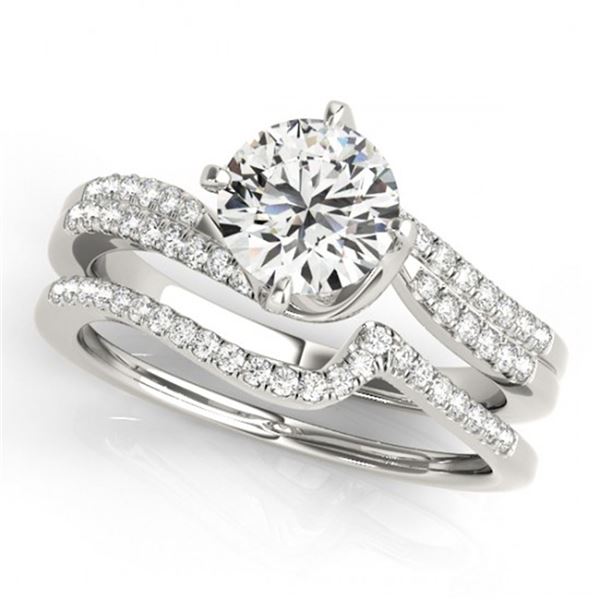1.17 ctw Certified VS/SI Diamond Bypass 2pc Wedding Set 14k White Gold - REF-166W4H