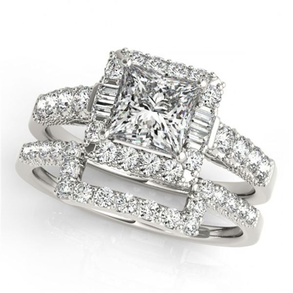 2.02 ctw Certified VS/SI Princess Diamond 2pc Set Halo 14k White Gold - REF-347W5H