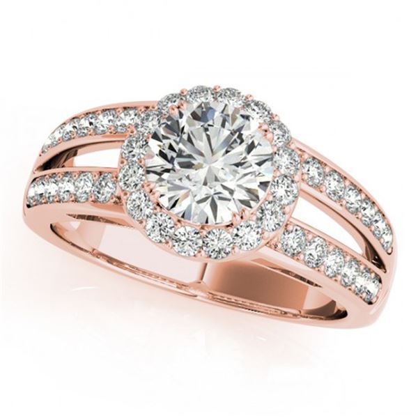 1.6 ctw Certified VS/SI Diamond Halo Ring 18k Rose Gold - REF-311X5A