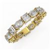 Image 1 : 4.16 ctw Princess Cut Diamond Eternity Ring 18K Yellow Gold - REF-584A5N