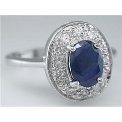 Certified 1.75 ct Aquamarine & White Sapphire Ring 14kt