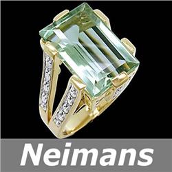 Antique .75 ct Green Sapphire & Diamond Ring 14kt Gold