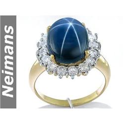 Antique 4.75 ct Certified  Blue Sapphire Ring 14kt Gold