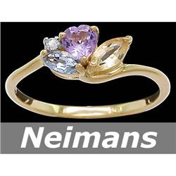 Antique 3.00 ct Green Amethyst & Diamond Pendant 14kt