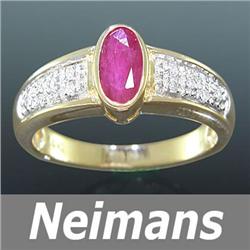 Vintage 2.00 ct Orange Sapphire & Diamond Ring 14k Gold