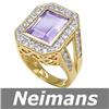 Image 1 : Gem Certified 5.50 ct Amethyst & Sapphire Ring 14K Gold