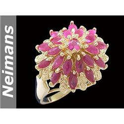 Vintage Gem 5.00 ct Aquamarine & Diamond Ring 14kt Gold