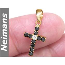 .25 ct Black & White Diamond Pendant 14kt Gold