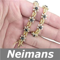 Vintage 1.50 ct Blue Sapphire & Diamond Ring 14kt Gold