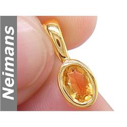 Gem Certified 3.00 ct Orange Sapphire Cross Pendant 14k