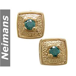 .25 ct Blue Diamond Stud Earrings 14k Gold USGL