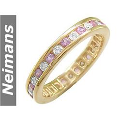 Certified 1.25 ct Pink Sapphire & Diamond Eternity Ring
