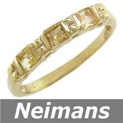 Certified 1.00 ct Yellow Sapphire & Diamond Ring 14kt