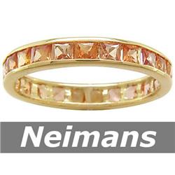 USGL Certified 3.50 ct Sapphire Eternity Ring 14kt Gold