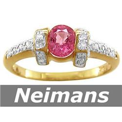 Certified .75 ct Pink Spinel & Diamond Ring 14kt Gold