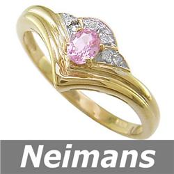 Certified .50 ct Pink Sapphire & Diamond Ring 14kt Gold